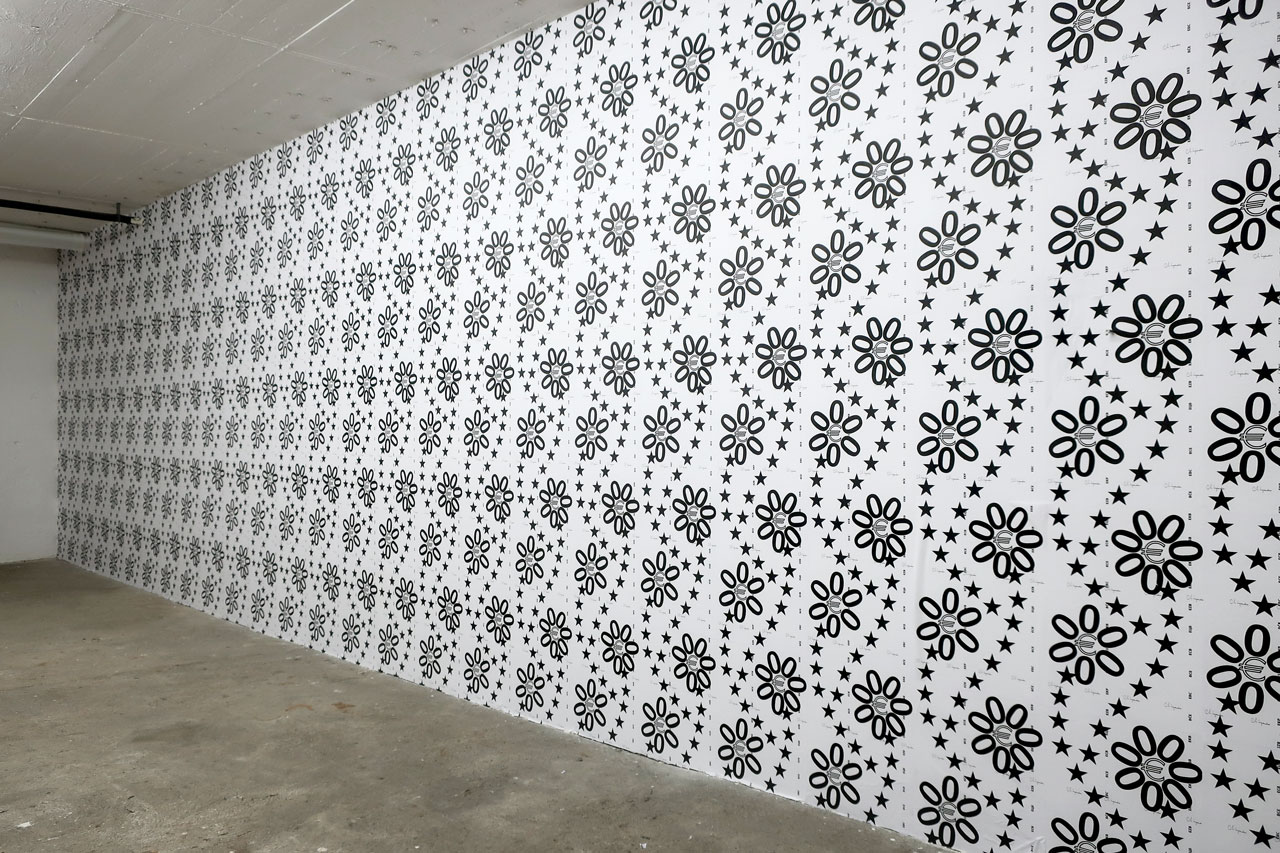 Claude Closky, ‘0 Euro,’ 2023, Bloom, Düsseldorf. Wallpaper, outdoor wall collage, giveaway prints, digital printing on A3 80g paper, variable dimensions. 